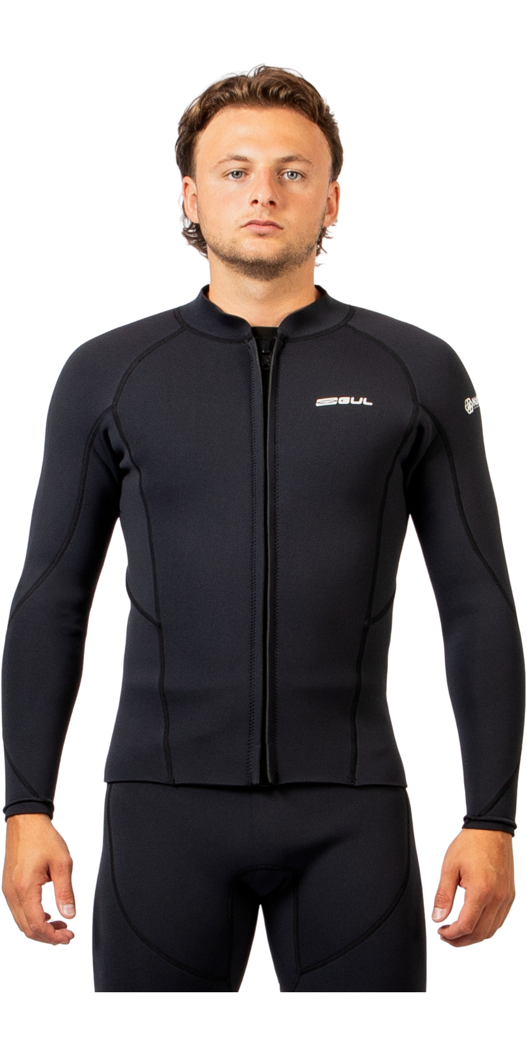 2025 Gul Mens Response Natur 3mm Front Zip Jacket RE6304-BKBK - Black